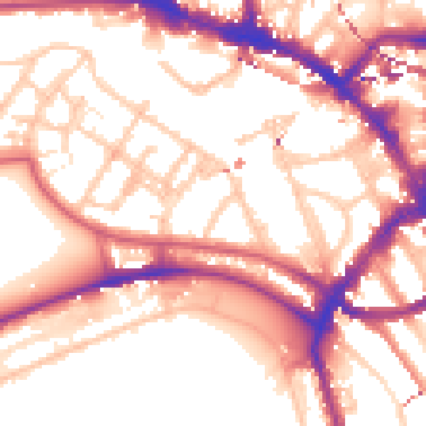 Daytime road noise heatmap for NW1 7TS