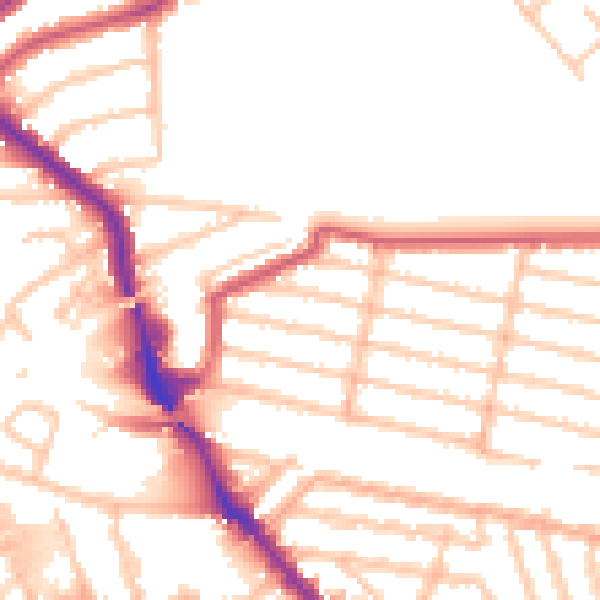Daytime road noise heatmap for NW10 1NB