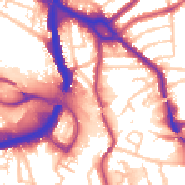 Daytime road noise heatmap for NW10 1PJ