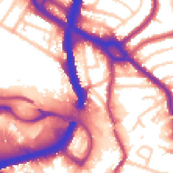 Daytime road noise heatmap for NW10 1PN