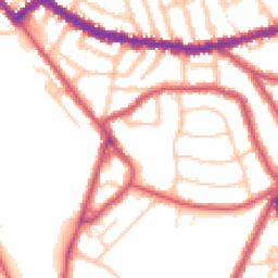 Daytime road noise heatmap for NW10 3AY