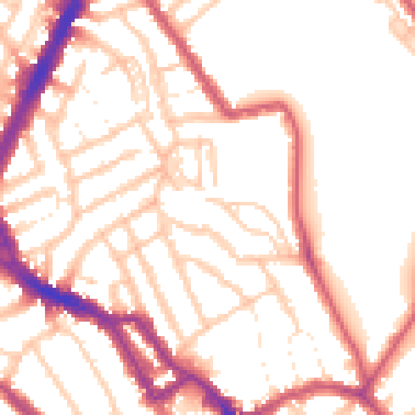 Daytime road noise heatmap for NW10 4BS