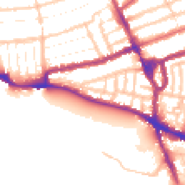 Daytime road noise heatmap for NW10 5DJ