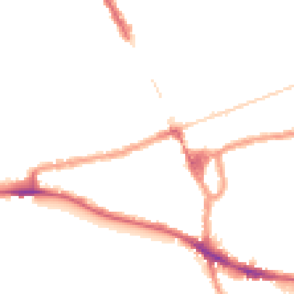 Night-time road noise heatmap for NW10 5QR
