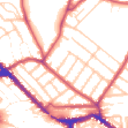 Daytime road noise heatmap for NW10 5TX