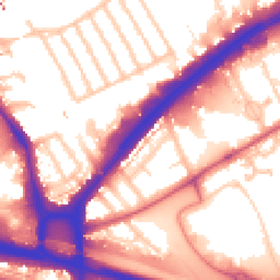 Daytime road noise heatmap for NW10 7EE