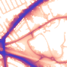 Daytime road noise heatmap for NW10 7FJ