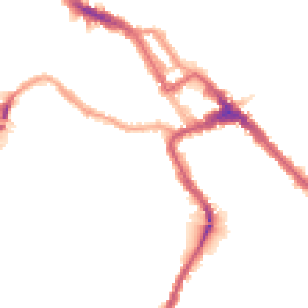 Night-time road noise heatmap for NW10 8AE