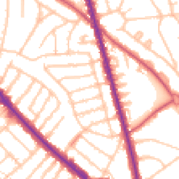 Daytime road noise heatmap for NW11 0NH