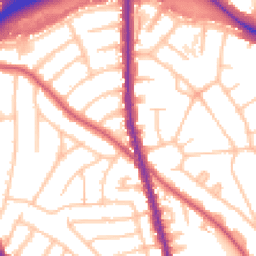 Daytime road noise heatmap for NW11 0QX