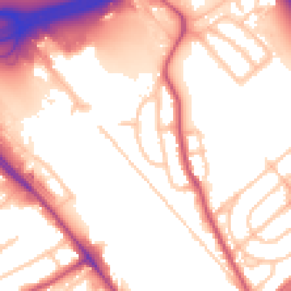 Daytime road noise heatmap for NW2 1DB