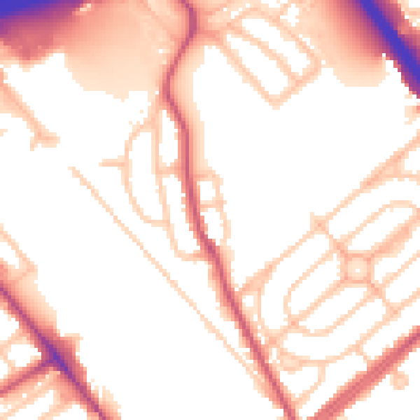 Daytime road noise heatmap for NW2 1FD
