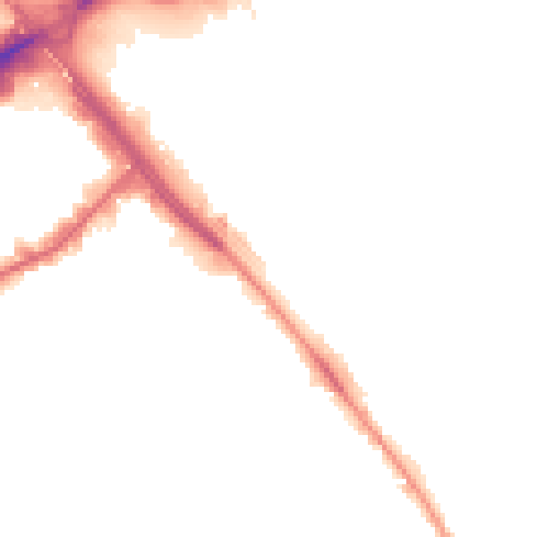 Night-time road noise heatmap for NW2 6GJ
