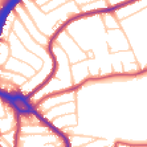 Daytime road noise heatmap for NW2 7RL