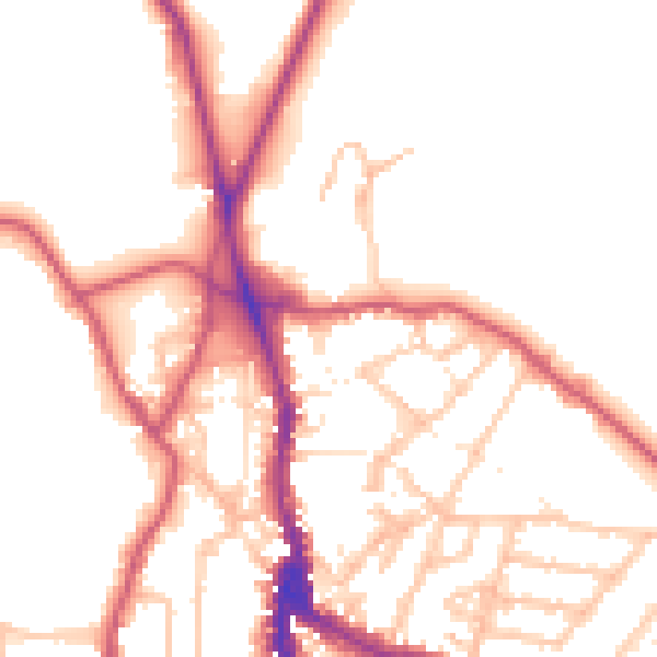 Daytime road noise heatmap for NW3 1AG