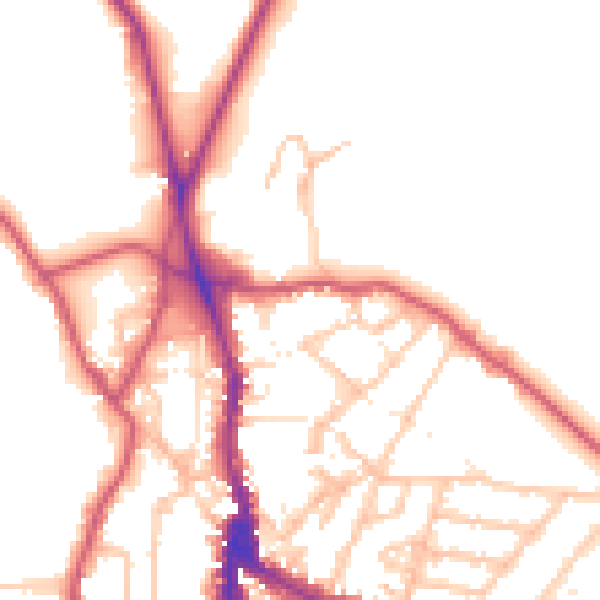 Daytime road noise heatmap for NW3 1AH