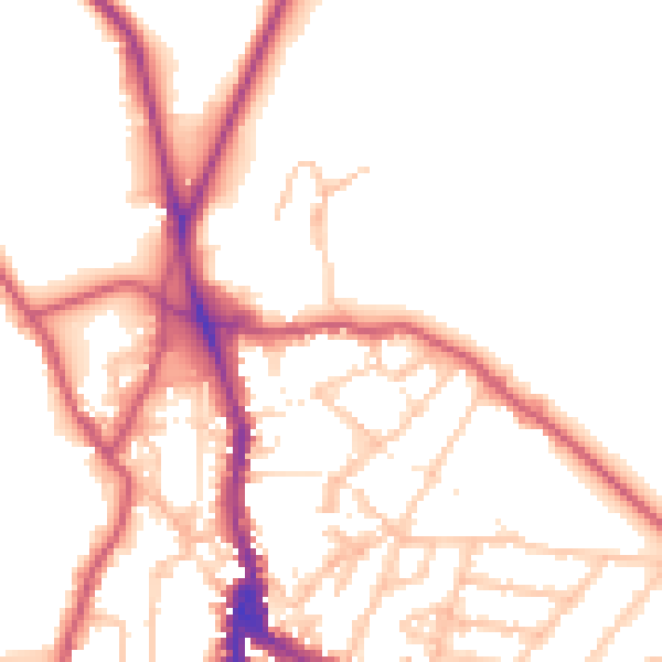 Daytime road noise heatmap for NW3 1AJ