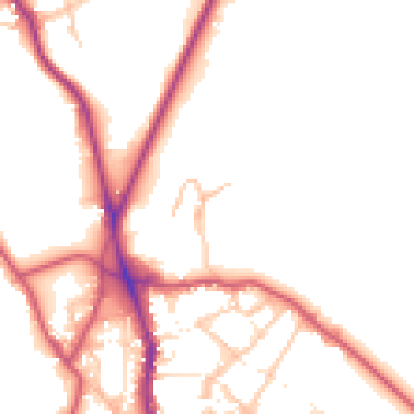 Daytime road noise heatmap for NW3 1AP