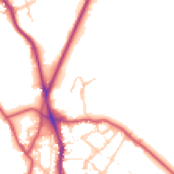 Daytime road noise heatmap for NW3 1AR