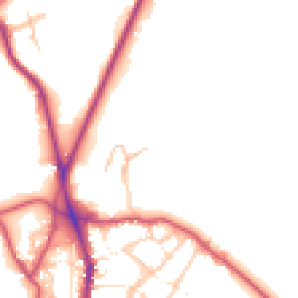 Daytime road noise heatmap for NW3 1AS