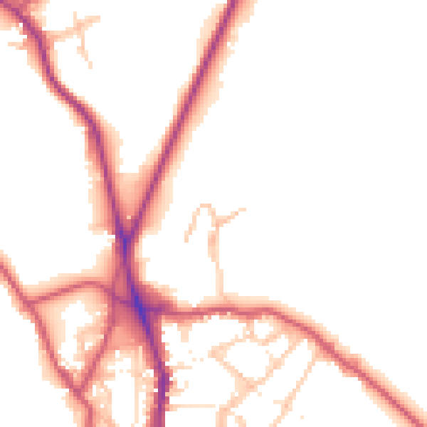 Daytime road noise heatmap for NW3 1AX