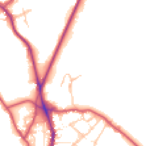 Daytime road noise heatmap for NW3 1AY