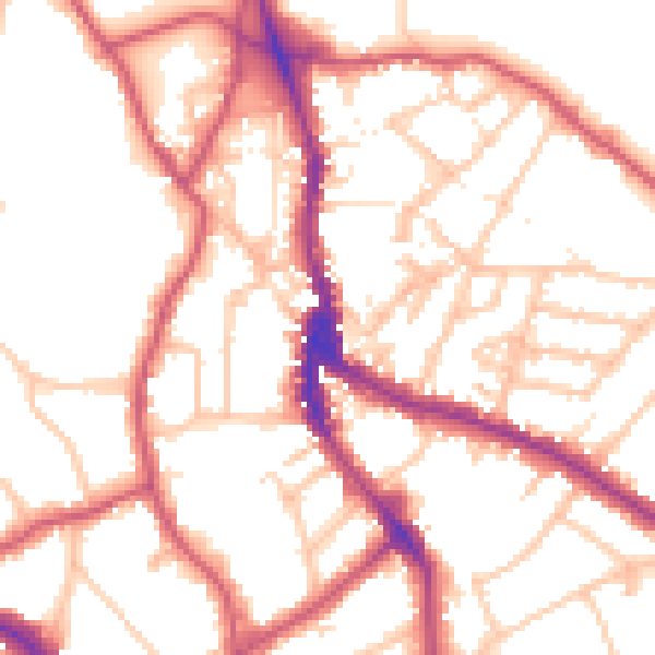 Daytime road noise heatmap for NW3 1DL