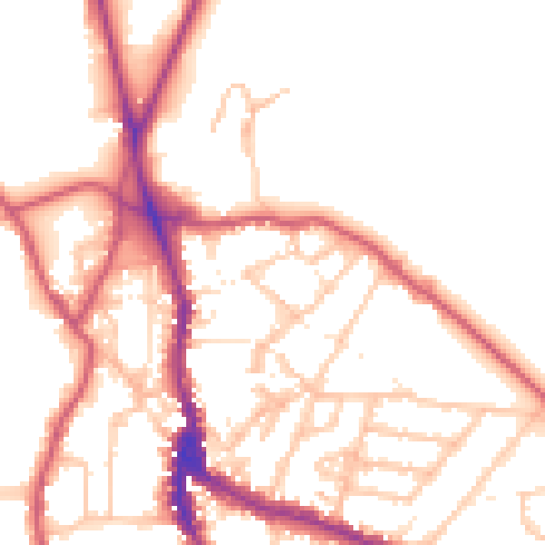 Daytime road noise heatmap for NW3 1EJ