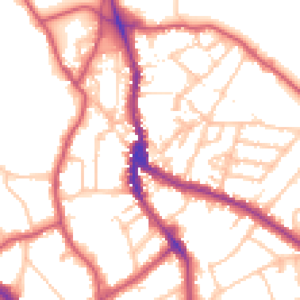 Daytime road noise heatmap for NW3 1EW