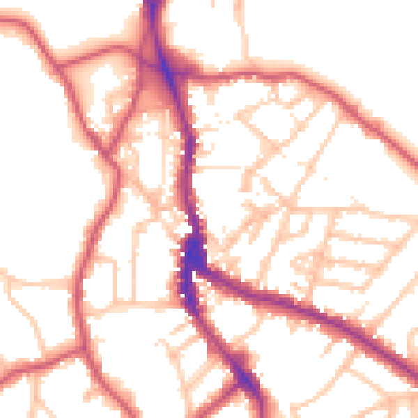 Daytime road noise heatmap for NW3 1HR