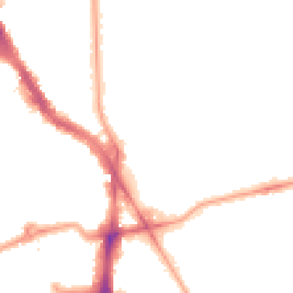 Night-time road noise heatmap for NW3 3HX