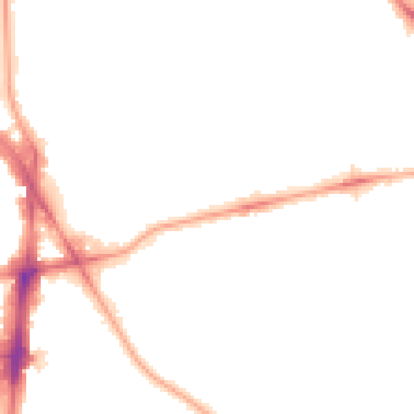 Night-time road noise heatmap for NW3 3JZ