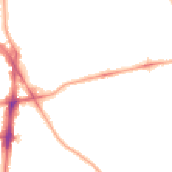 Night-time road noise heatmap for NW3 3SS