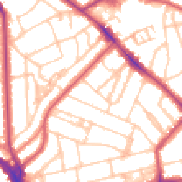 Daytime road noise heatmap for NW3 4AR