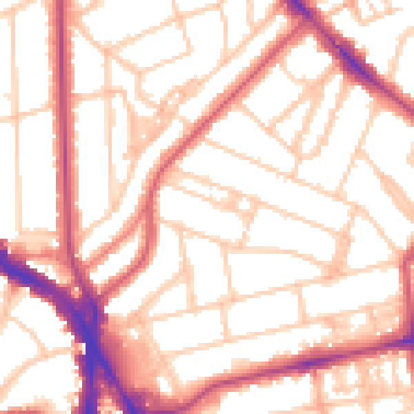 Daytime road noise heatmap for NW3 4HT