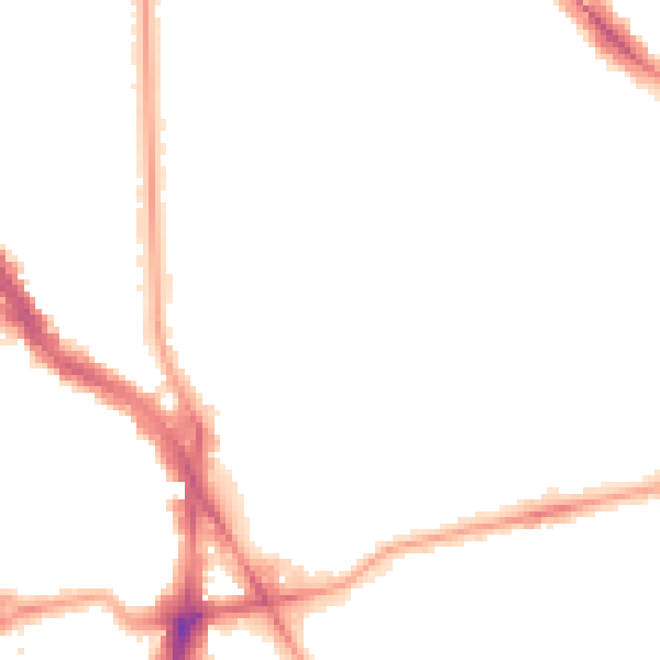 Night-time road noise heatmap for NW3 4NS