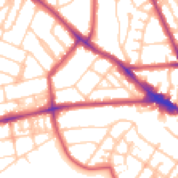 Daytime road noise heatmap for NW3 4SS