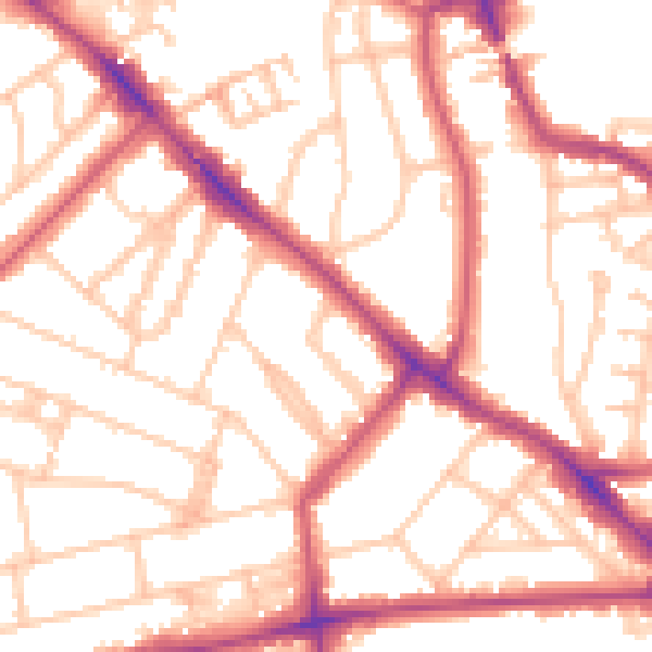 Daytime road noise heatmap for NW3 4XP