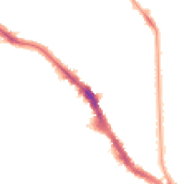 Night-time road noise heatmap for NW3 6BP