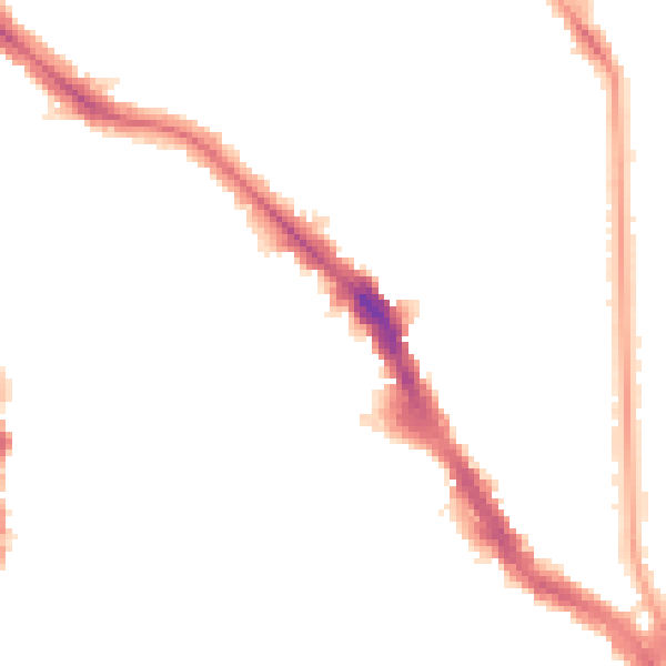 Night-time road noise heatmap for NW3 6NG