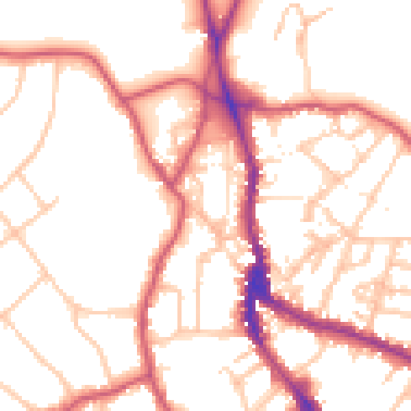 Daytime road noise heatmap for NW3 6RU
