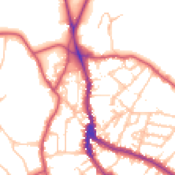 Daytime road noise heatmap for NW3 6SS