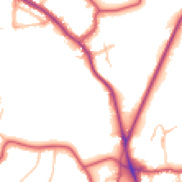 Daytime road noise heatmap for NW3 7EX