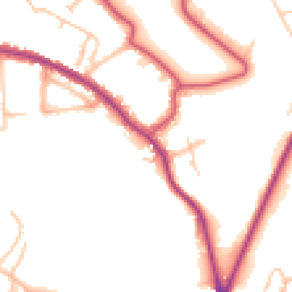Daytime road noise heatmap for NW3 7HD