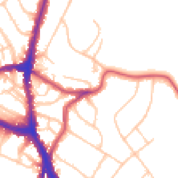 Daytime road noise heatmap for NW3 7NH