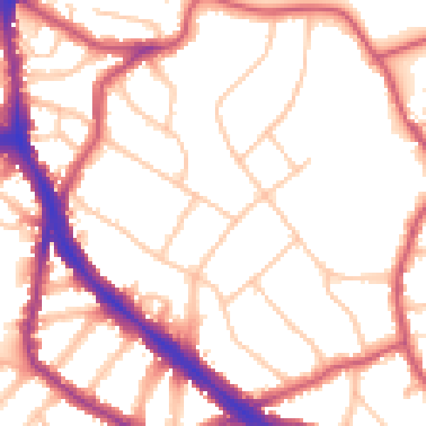 Daytime road noise heatmap for NW3 7PD