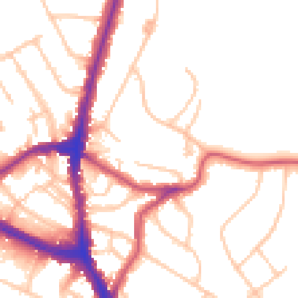 Daytime road noise heatmap for NW3 7TF