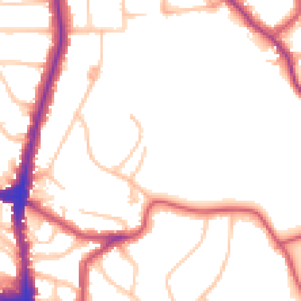 Daytime road noise heatmap for NW3 7UT