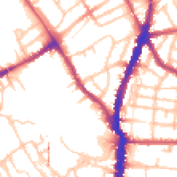 Daytime road noise heatmap for NW5 1BR