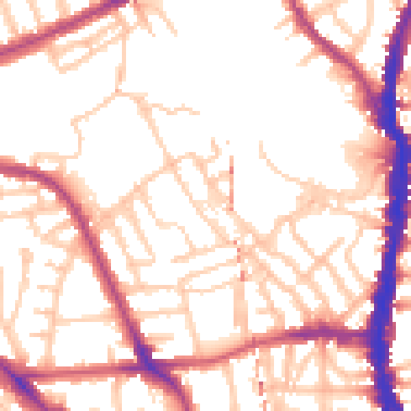 Daytime road noise heatmap for NW5 4BA